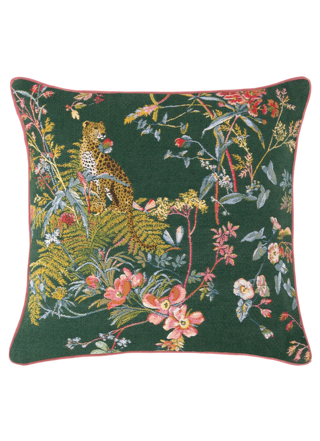 Yves Delorme Contes sierkussenhoes 45 x 45 cm - voorkant 3 donkergroen