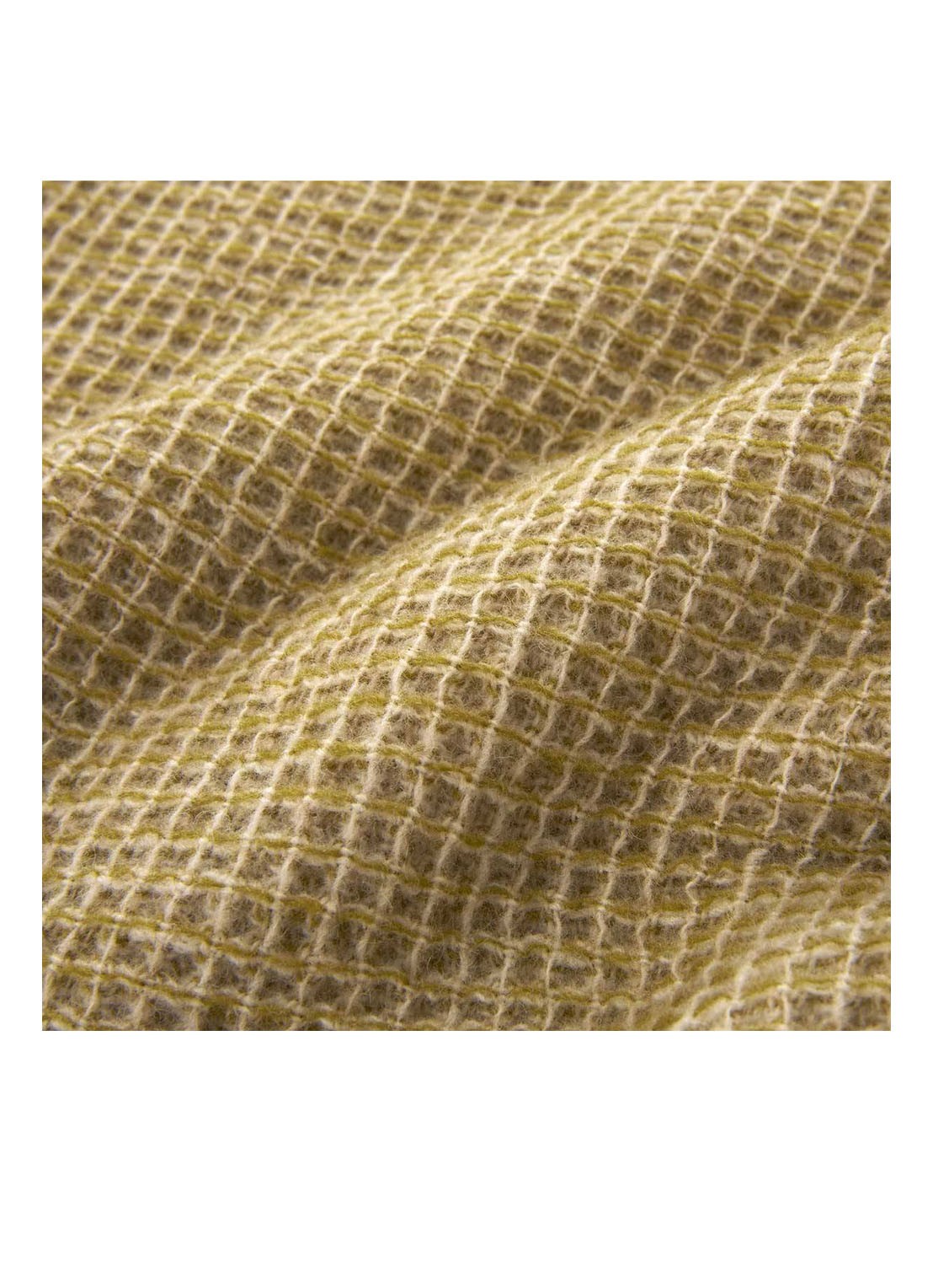 Yves Delorme Cosy plaid van scheerwol met franjes 130 x 170 cm - detail 2 zand