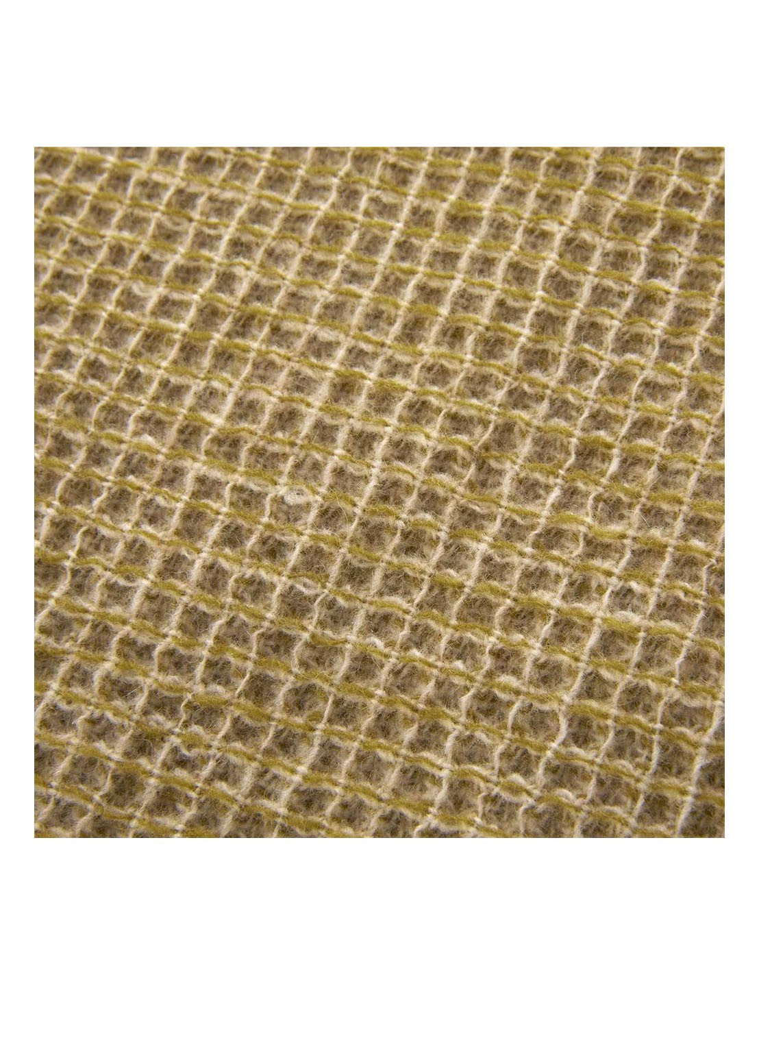 Yves Delorme Cosy plaid van scheerwol met franjes 130 x 170 cm - voorkant 4 zand