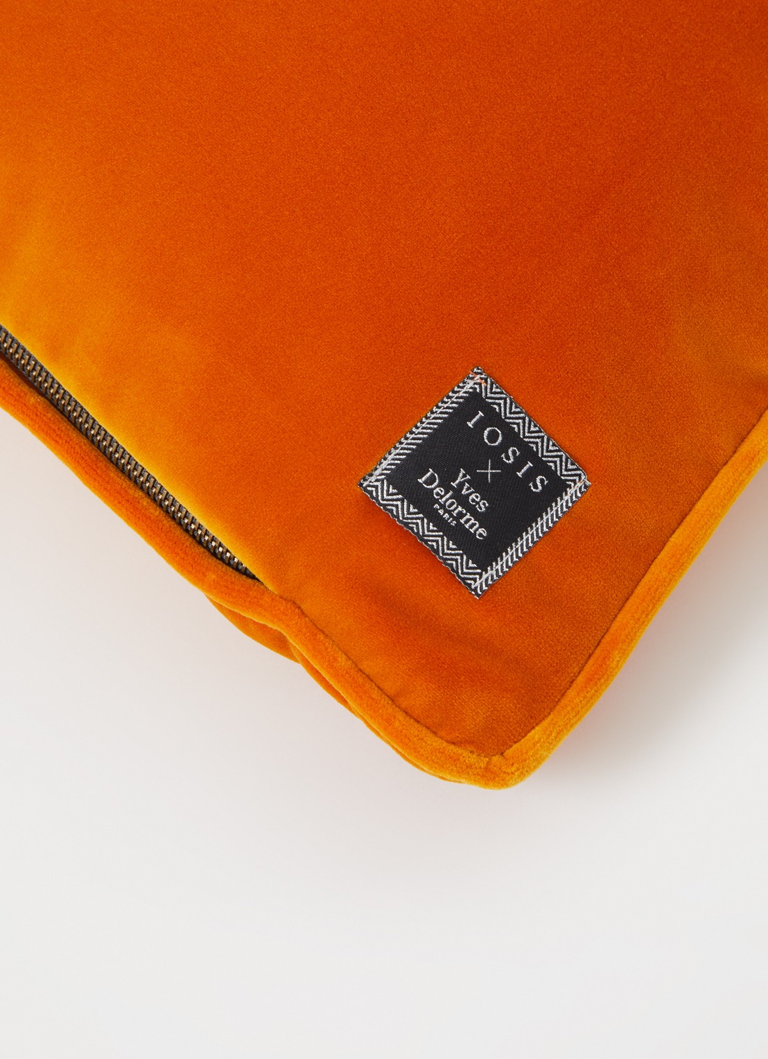 Yves Delorme Divan sierkussenhoes van fluweel - detail 2 oranje