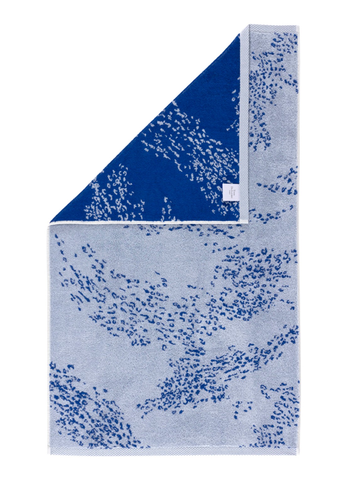 Yves Delorme Ecumes gastendoek - 42 x 70 cm - achterkant blauw