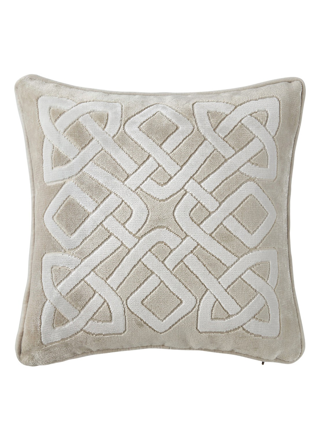 Yves Delorme Entrelac sierkussenhoes 45 x 45 cm - voorkant lichtgrijs