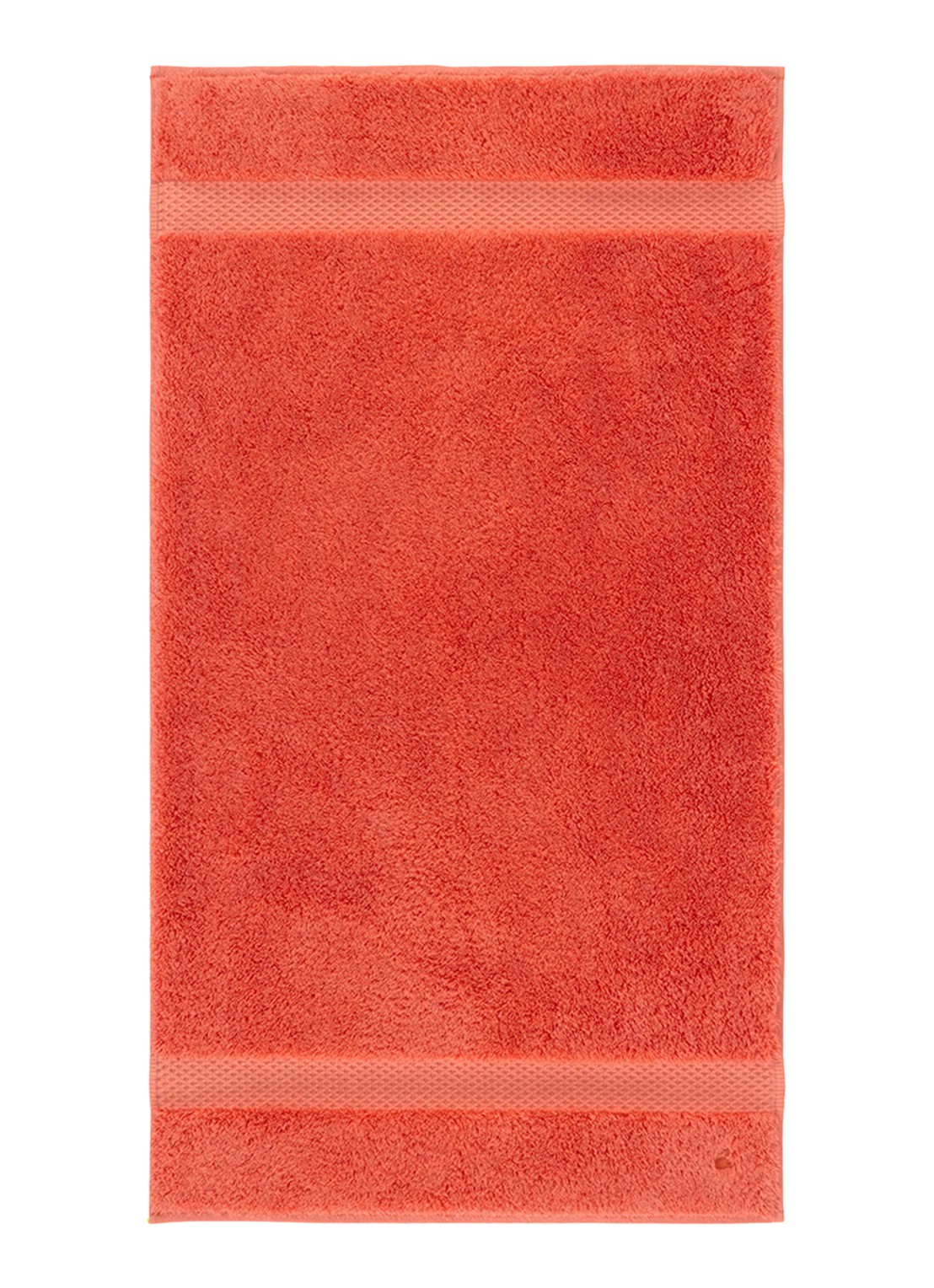 Yves Delorme Etoile badhanddoek - 700 gr/m2 - 55 x 100 cm - voorkant 2 koraalrood