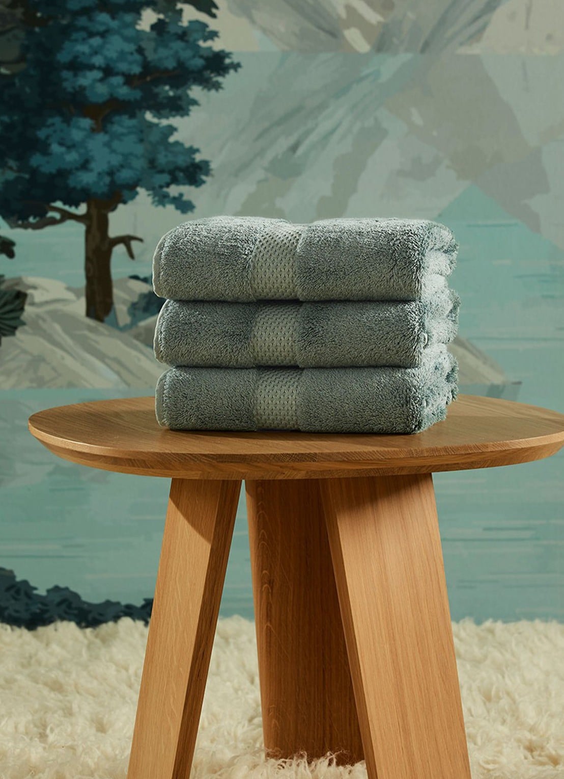 Yves Delorme Etoile badhanddoek - 700g/m2 - 70 x 140 cm - detail 4 turquoise