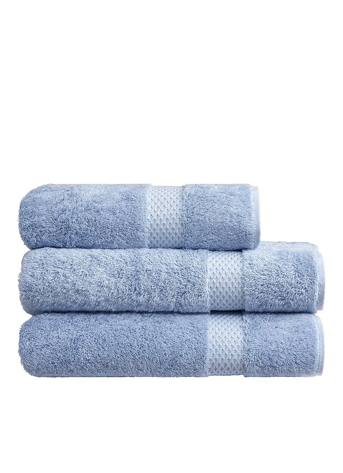 Yves Delorme Etoile badhanddoek - 700g/m2 - 70 x 140 cm - voorkant 5 lichtblauw