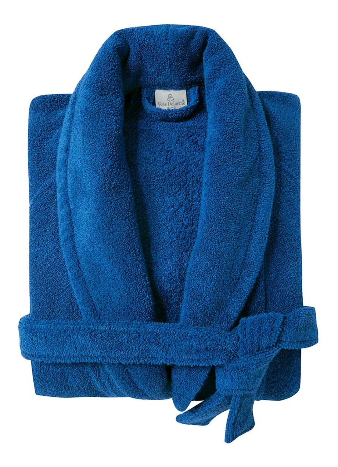 Yves Delorme Etoile badjas in katoenblend - voorkant 5 donkerblauw