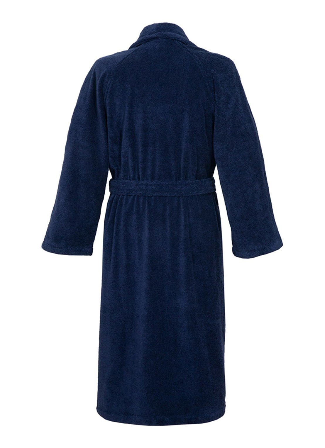 Yves Delorme Etoile badjas in katoenblend - voorkant 7 donkerblauw