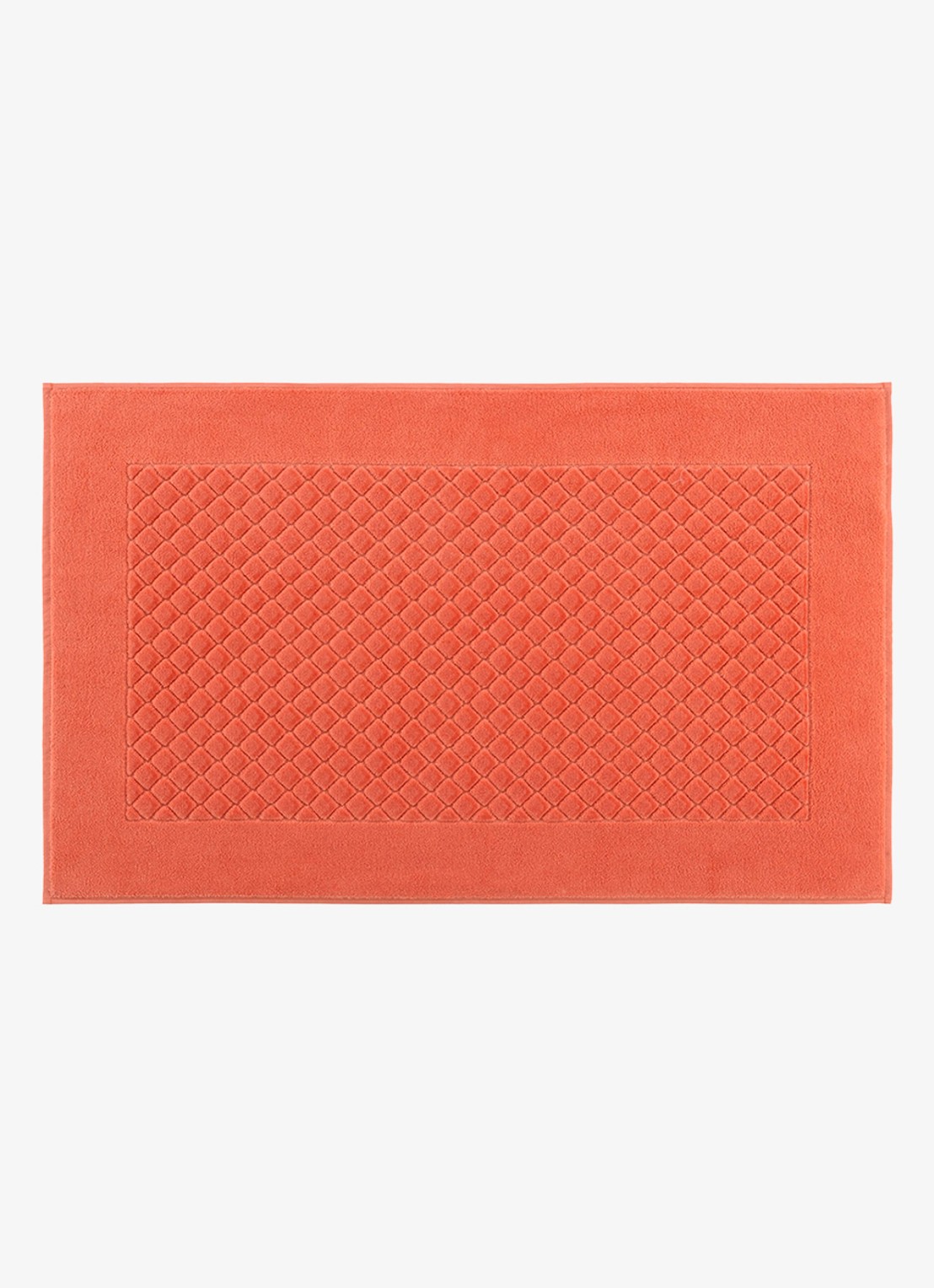 Yves Delorme Etoile badmat 55 x 90 cm - voorkant 2 koraalrood