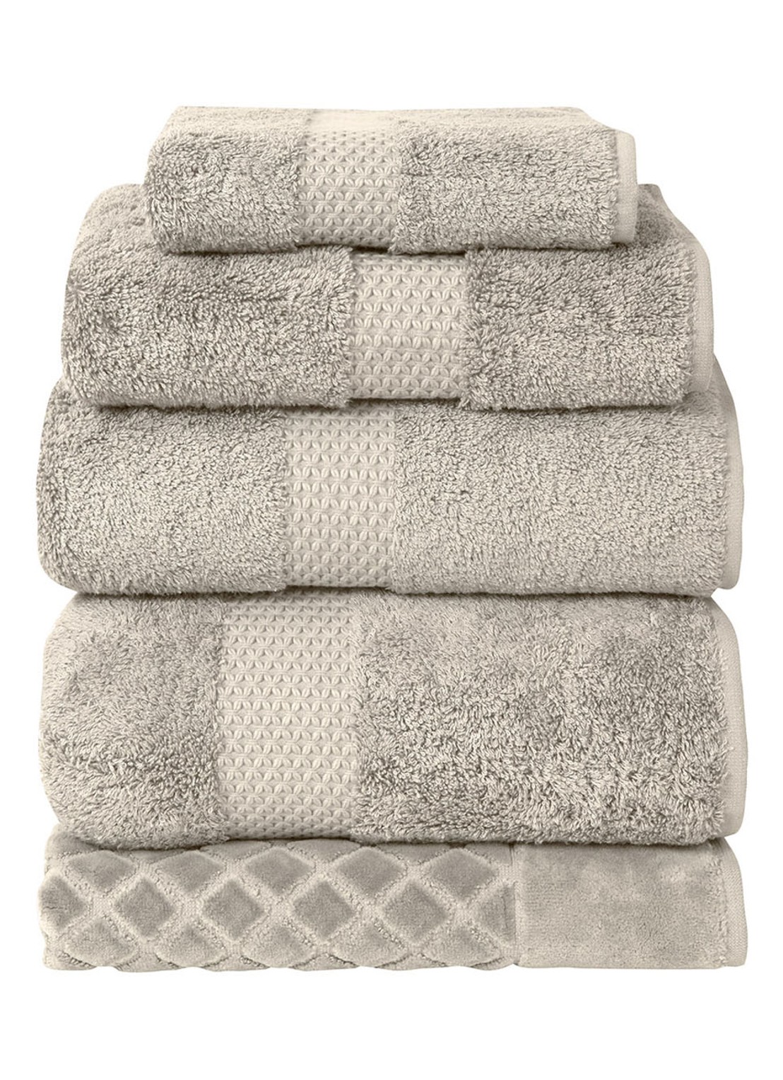 Yves Delorme Etoile washand - 700 gr/m2 - 16 x 22 cm - voorkant 2 taupe