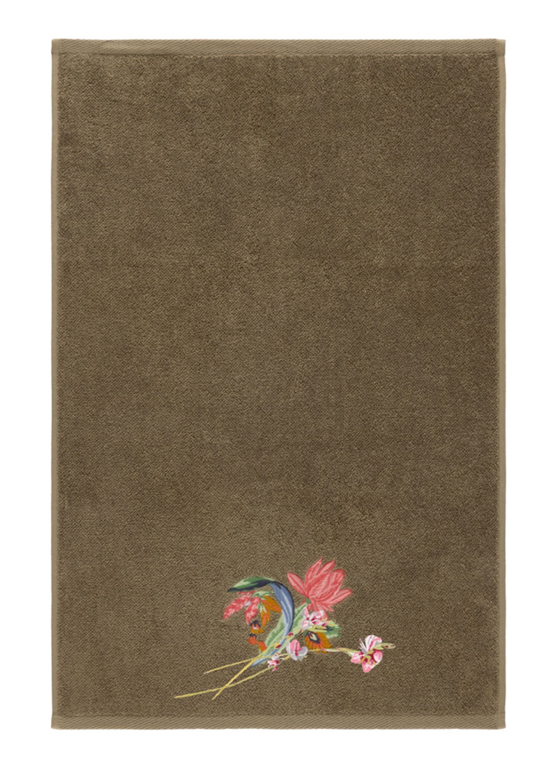 Yves Delorme Eze gastendoek - 45 x 70 cm - voorkant 3 mosgroen