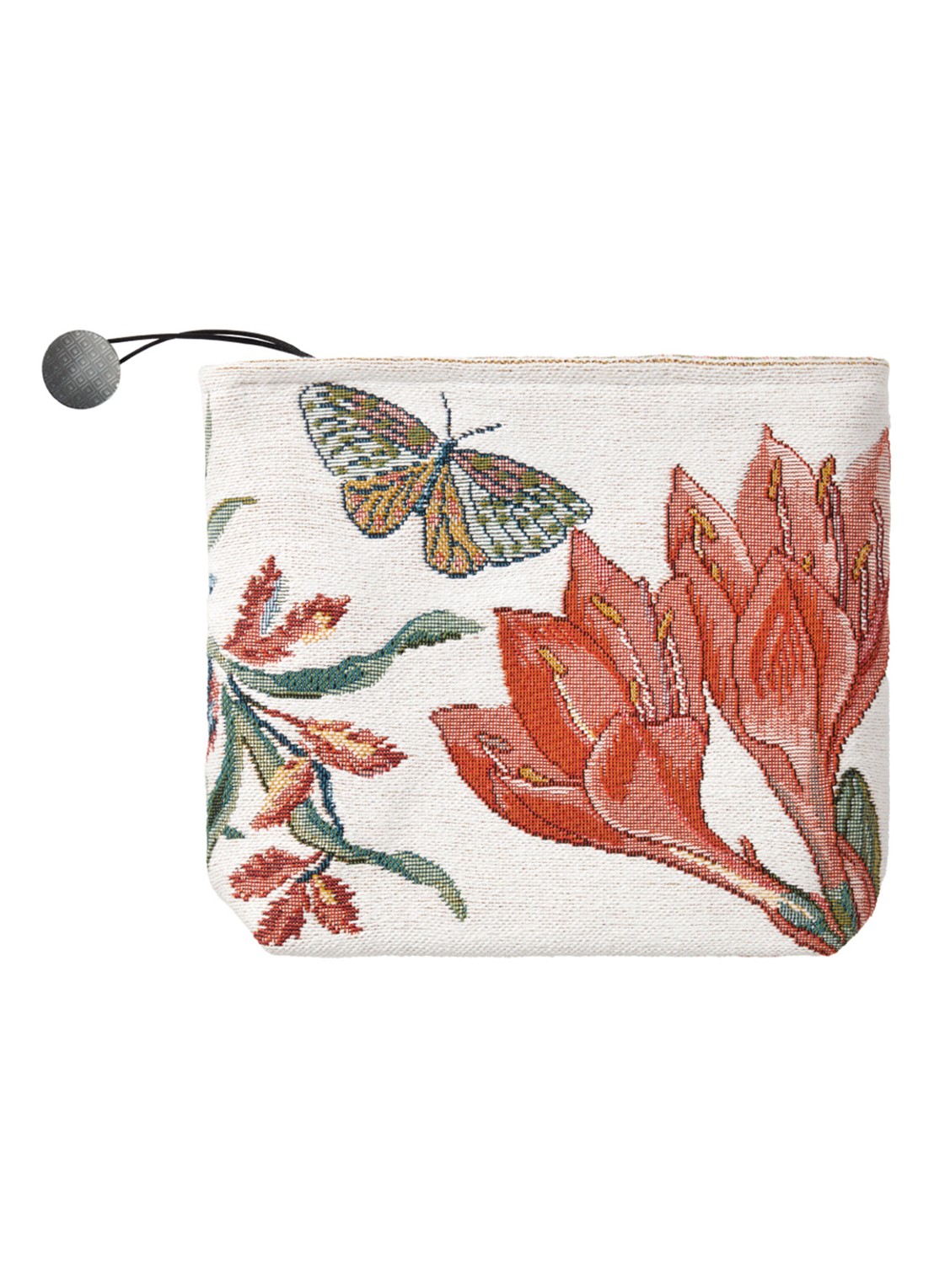 Yves Delorme Ezio toilettas met bloemenprint - voorkant 3 creme