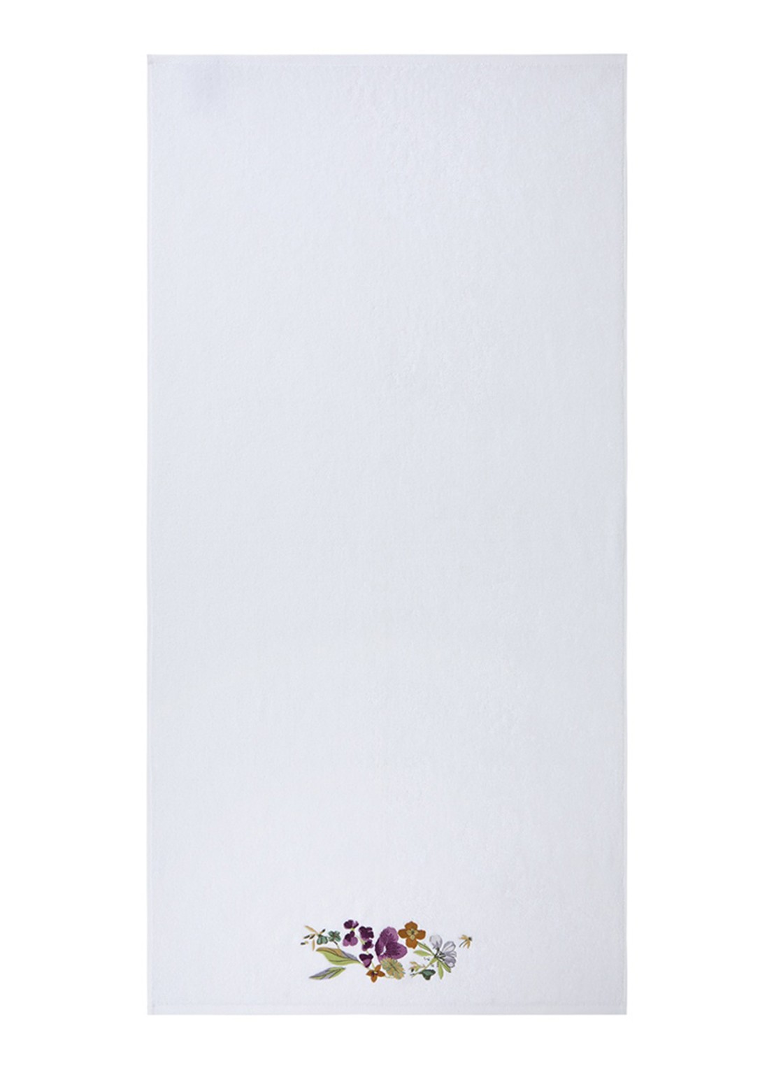 Yves Delorme Fleurs badhanddoek - 450 gr/m2 - 70 x 140 cm - voorkant wit