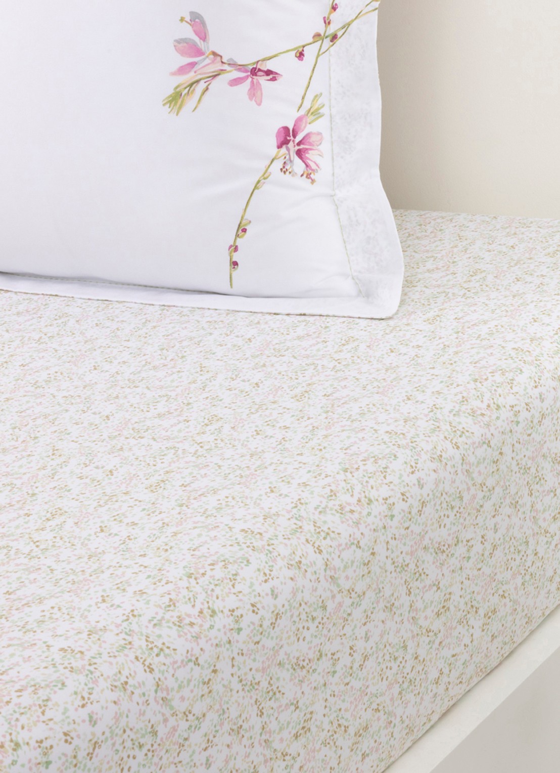Yves Delorme Gaura hoeslaken, hoekhoogte 40 cm - voorkant 4 wit