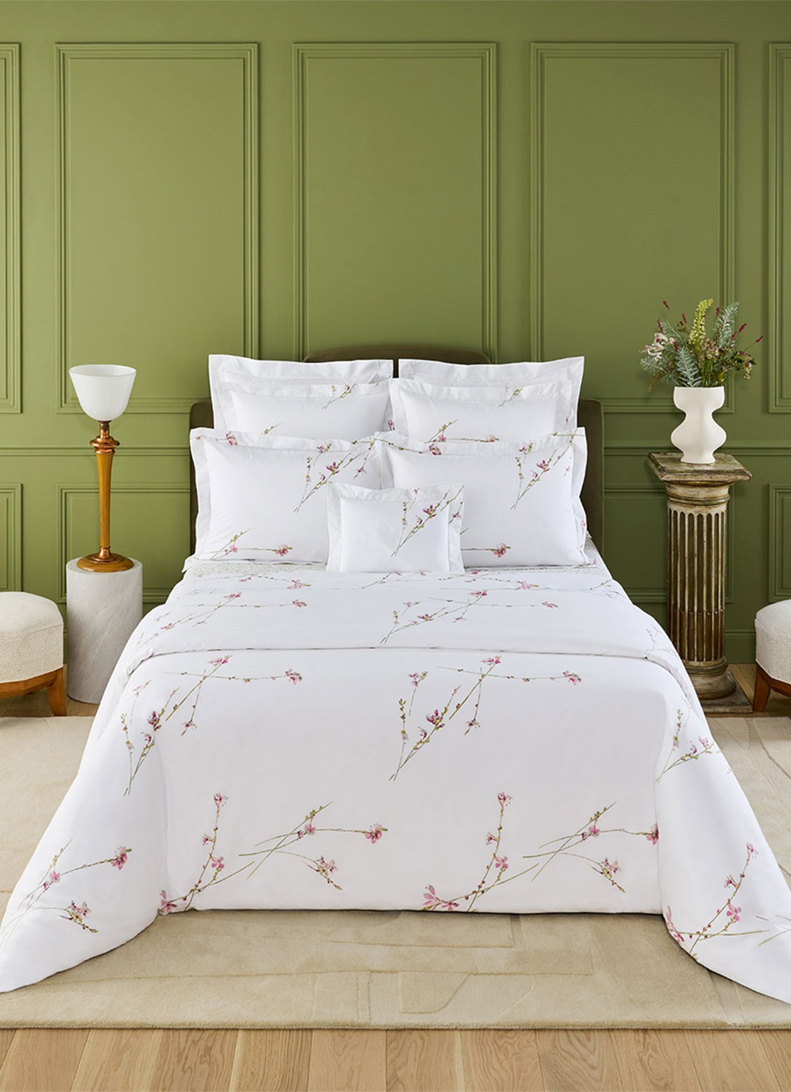 Yves Delorme Gaura laken - detail 4 wit