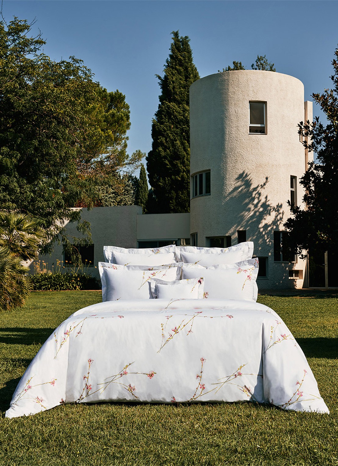 Yves Delorme Gaura laken - detail 5 wit