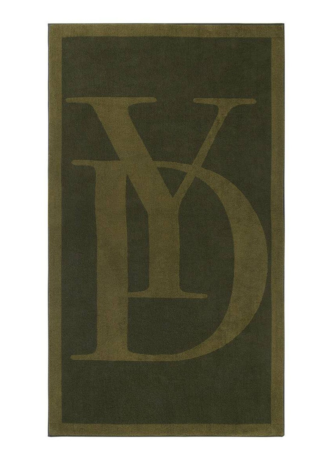 Yves Delorme Griffe strandlaken 160 x 90 cm  - voorkant khaki