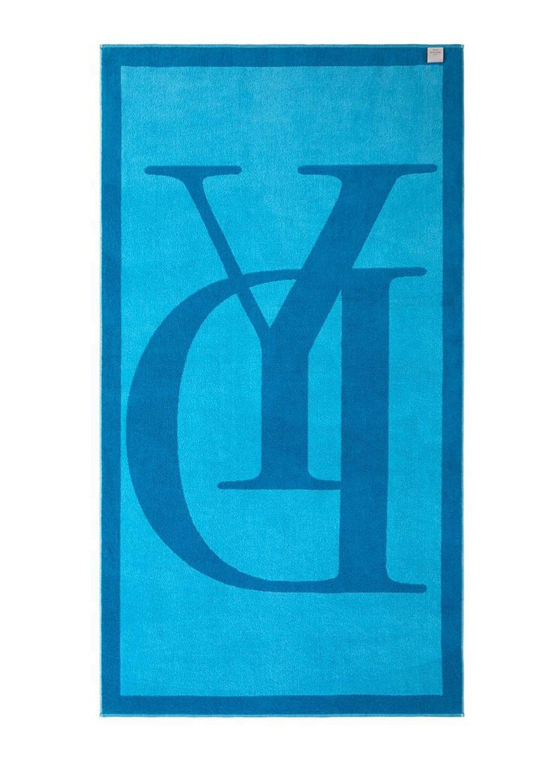 Yves Delorme Griffe strandlaken 160 x 90 cm  - voorkant 3 turquoise