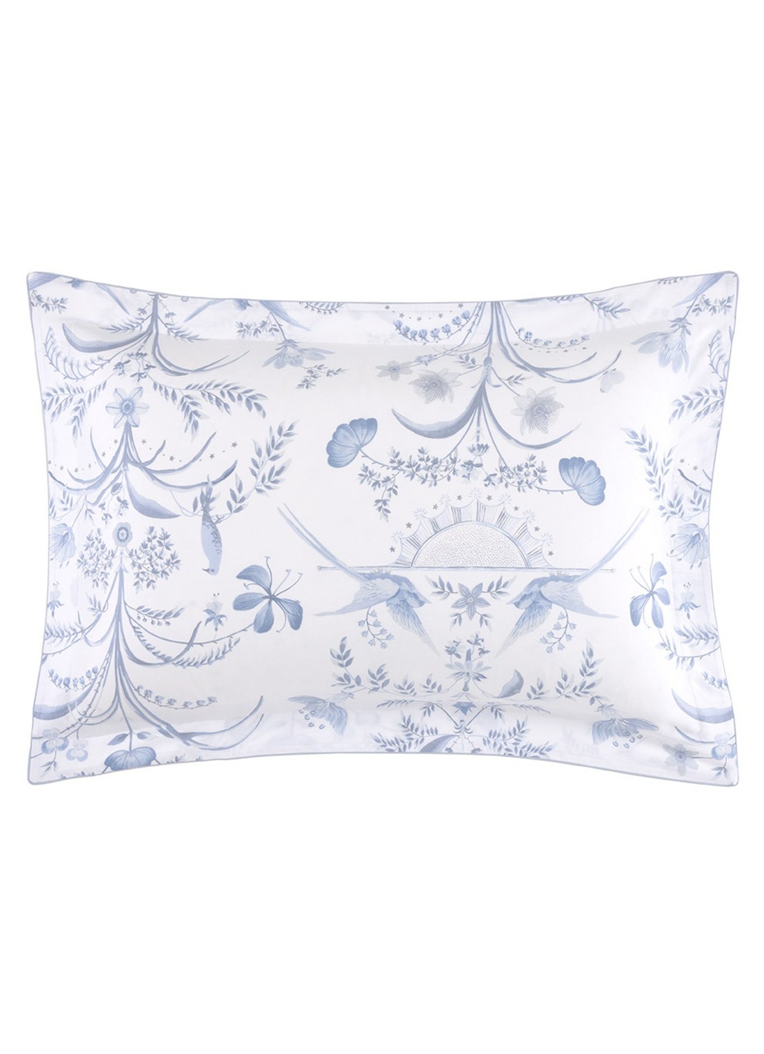 Yves Delorme Herbier kussensloop 120TC - voorkant 4 blauw
