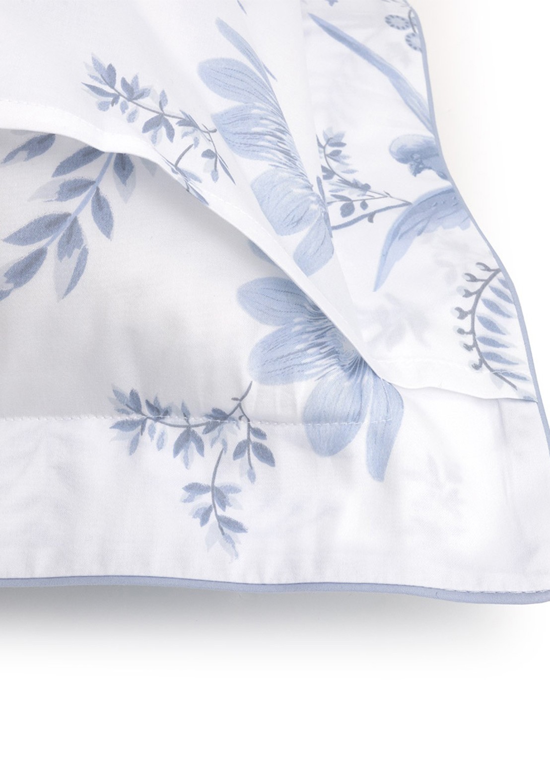 Yves Delorme Herbier kussensloop 120TC - detail blauw