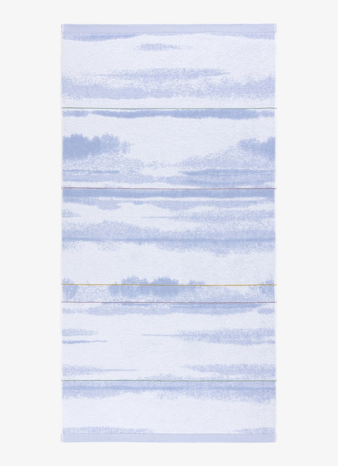 Yves Delorme Horizons badhanddoek van  katoen - 470 gr/m2 - 70  x 140 cm - voorkant 4 lichtpaars
