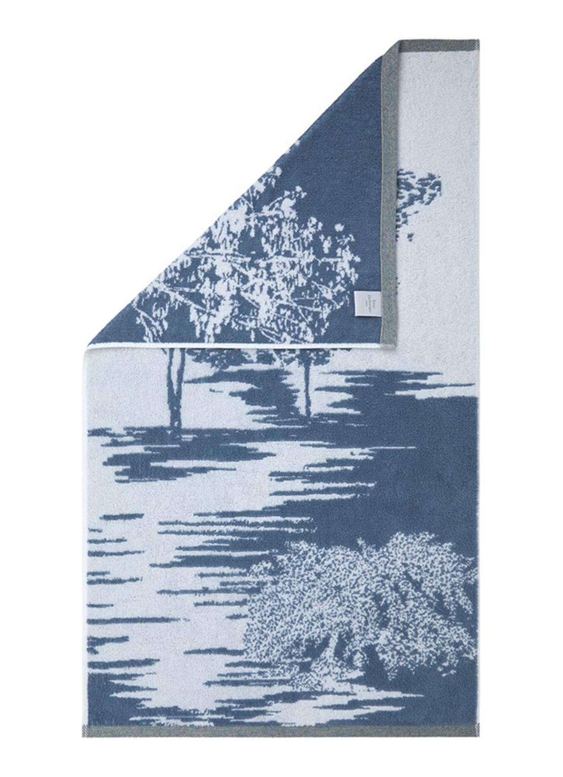 Yves Delorme Lande badhanddoek - 470 gr/m2 - 55 x 100 cm - achterkant 2 lichtblauw