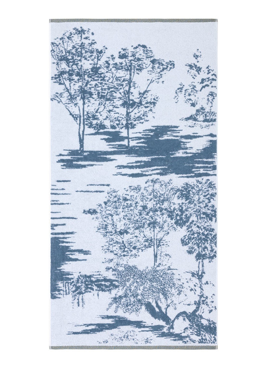 Yves Delorme Lande badhanddoek - 470 gr/m2 - 70 x 140 cm - voorkant 3 lichtblauw