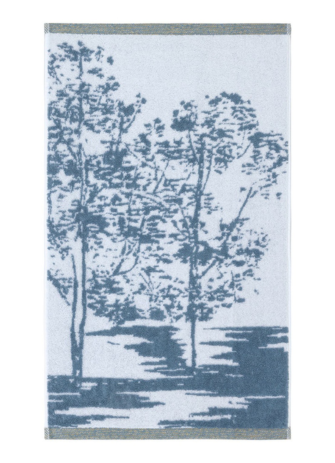 Yves Delorme Lande gastendoek - 470 gr/m2 - 42 x 70 cm - voorkant 3 lichtblauw