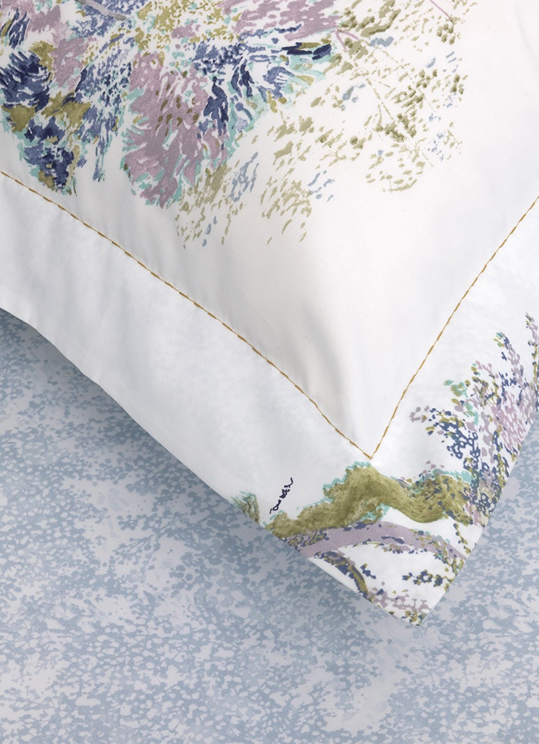 Yves Delorme Lande kussensloop 200TC - detail wit