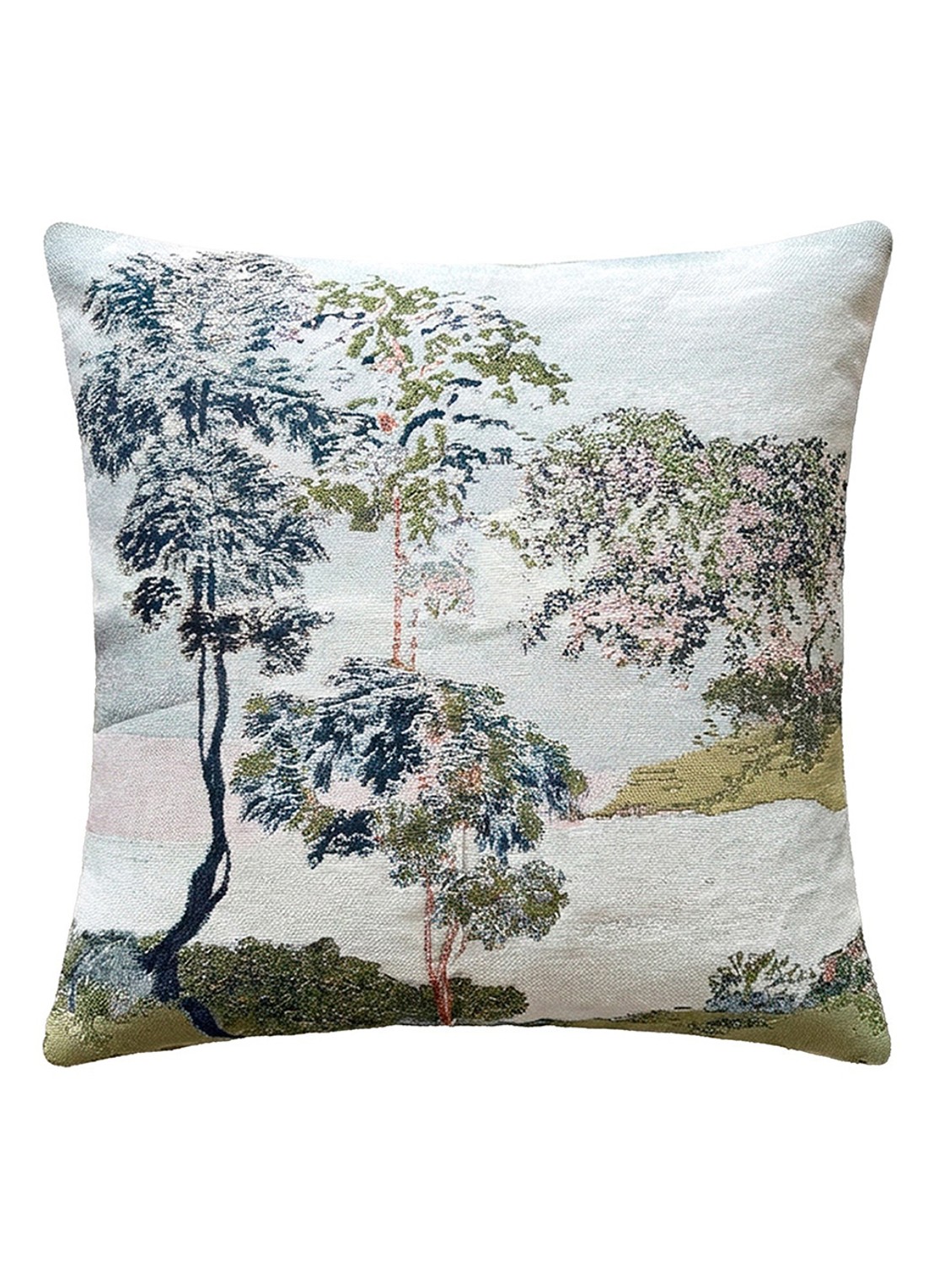 Yves Delorme Lande sierkussenhoes 45 x 45 cm - voorkant 2 lichtblauw