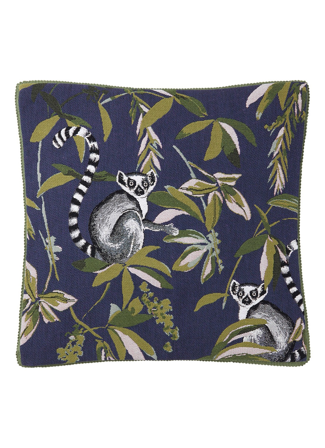 Yves Delorme Lemurien sierkussenhoes 45 x 45 cm - voorkant 2 donkerblauw