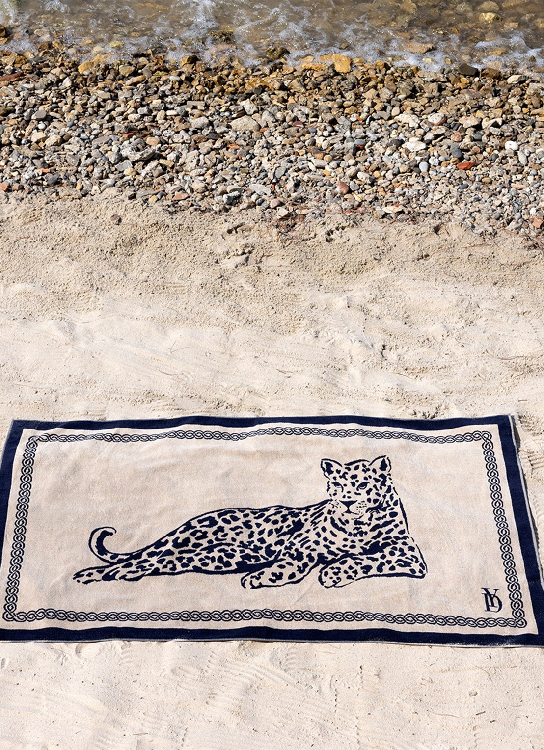 Yves Delorme Leopard strandlaken van  katoen 90 x 160 cm - detail 5 beige