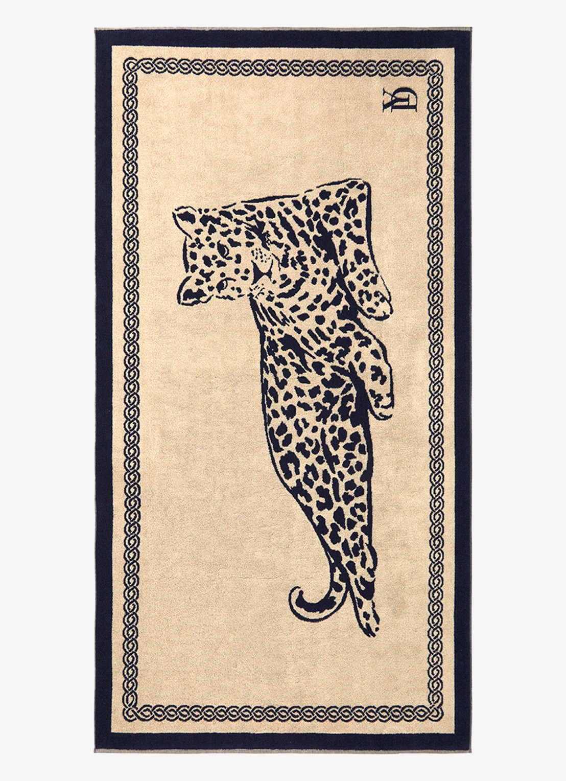 Yves Delorme Leopard strandlaken van  katoen 90 x 160 cm - voorkant 2 beige