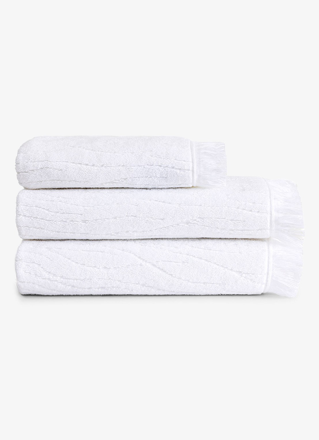 Yves Delorme Luciole badhanddoek - 530 gr/m2 - 90 x 150 cm - detail wit