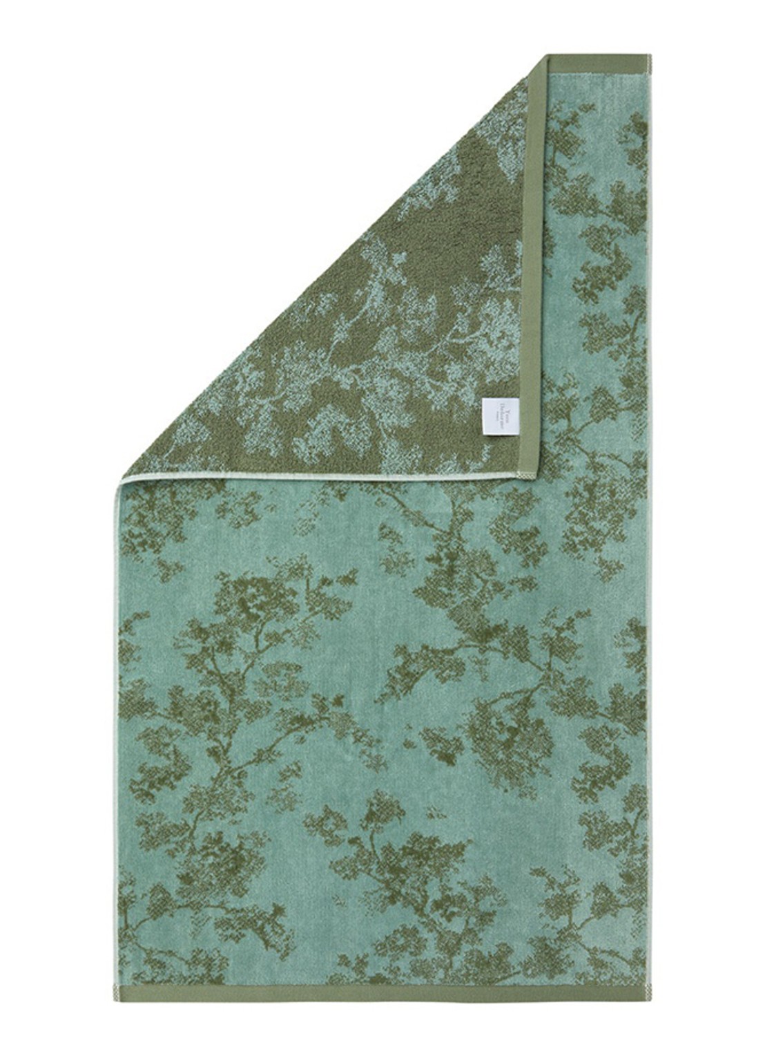 Yves Delorme Muses badhanddoek - 470 gr/m2 - 55 x 100 cm - achterkant 2 groen