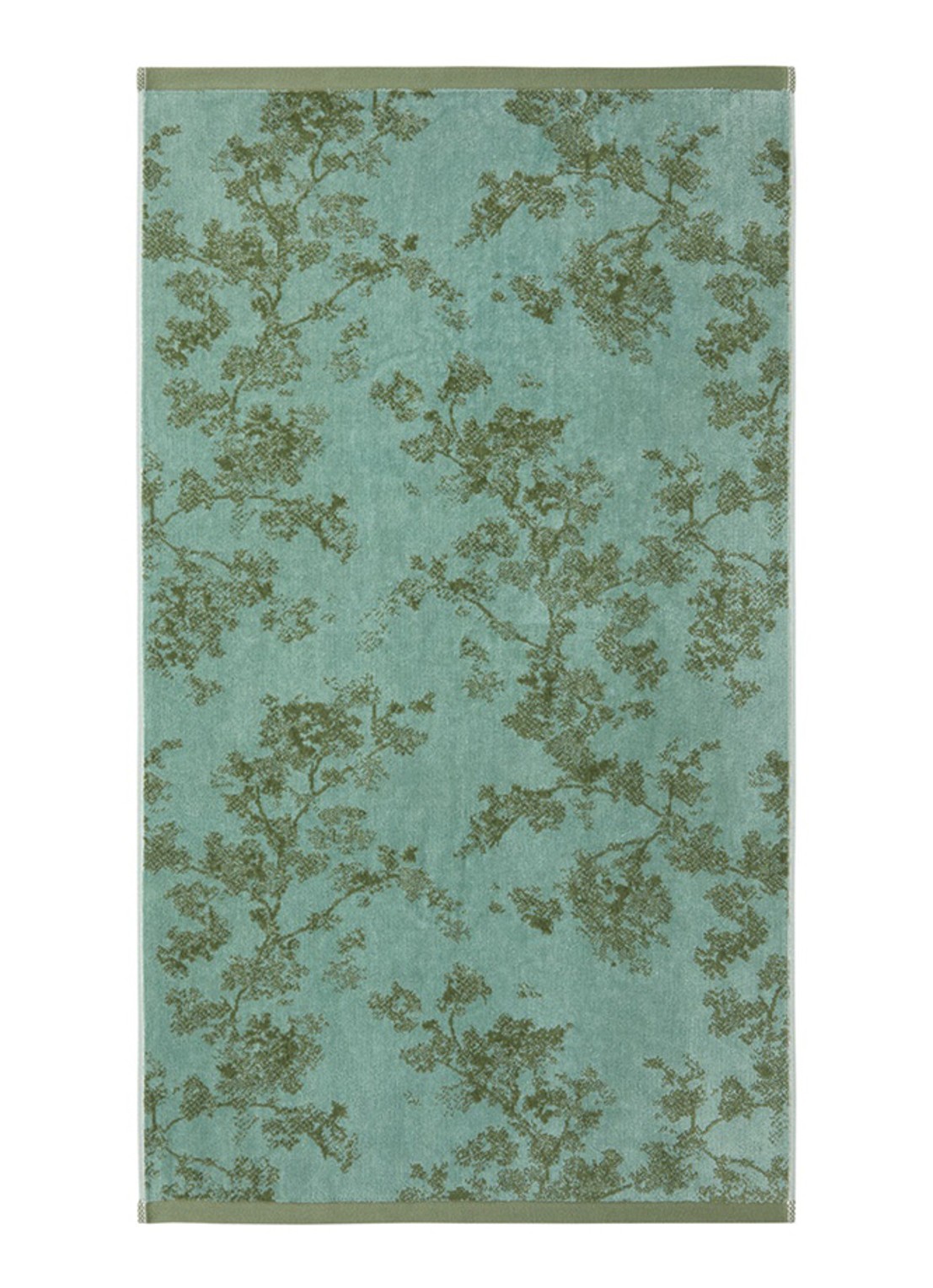 Yves Delorme Muses badhanddoek - 470 gr/m2 - 55 x 100 cm - voorkant 3 groen