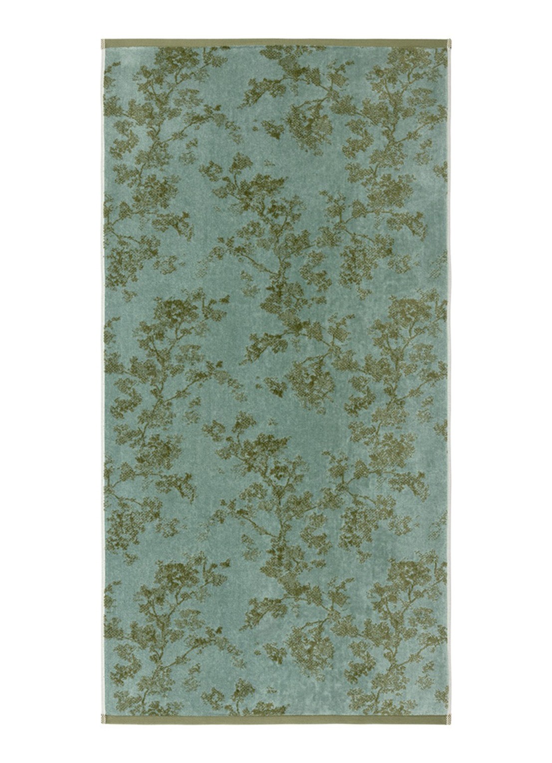 Yves Delorme Muses badhanddoek - 470 gr/m2 - 70 x 140 cm - voorkant groen