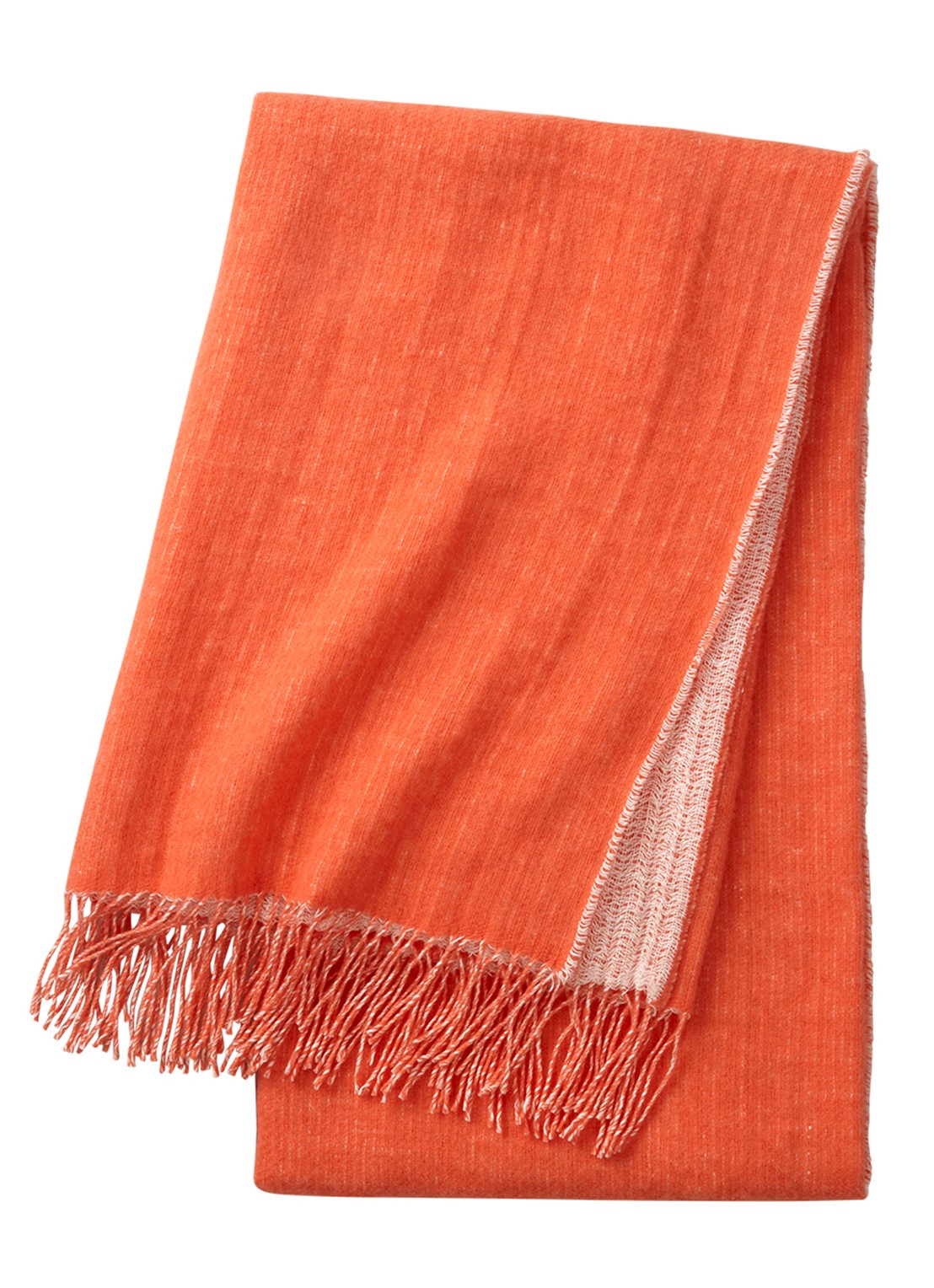 Yves Delorme Mysore plaid in wolblend 130 x 170 cm - voorkant 3 koraalroze