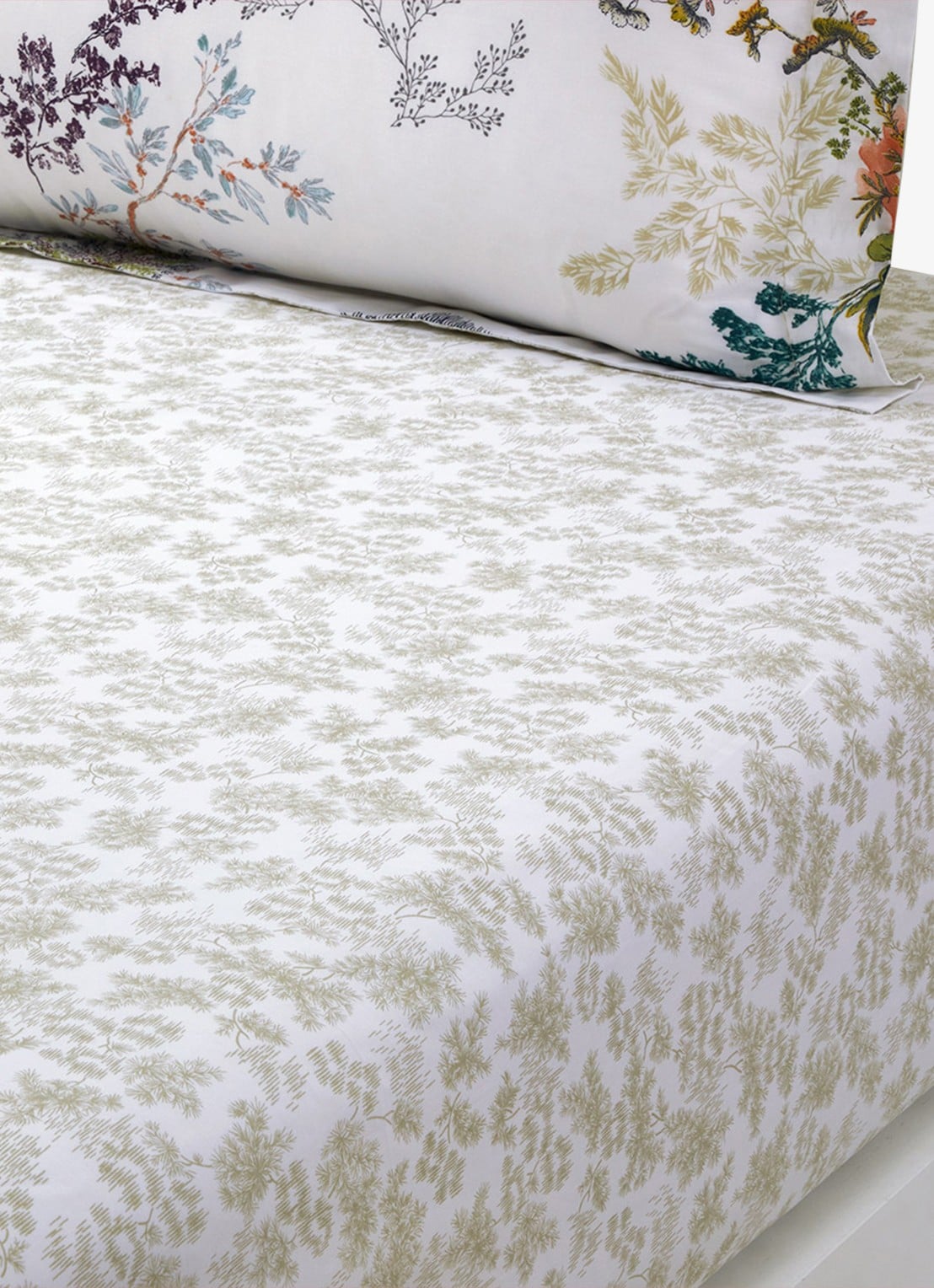 Yves Delorme Naïades hoeslaken van  katoen 80 TC, hoekhoogte 40 cm - voorkant 3 beige