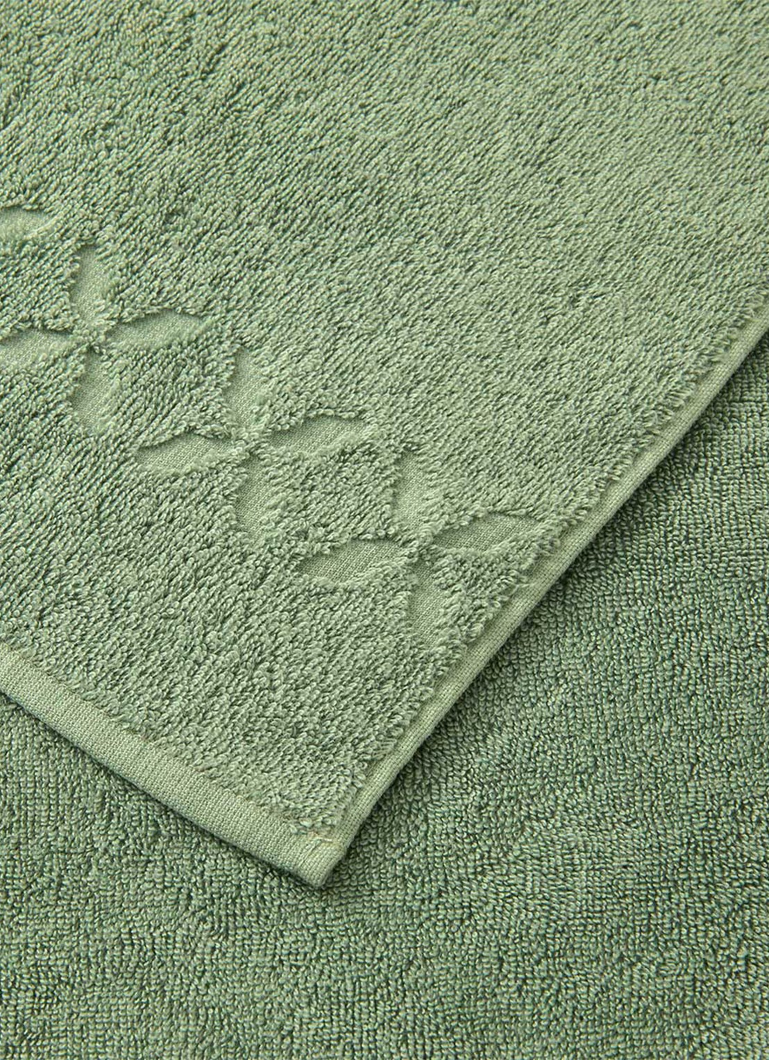 Yves Delorme Nature Amande badlaken - 550 gr/m2 - 70 x 140 cm - detail 3 lindegroen