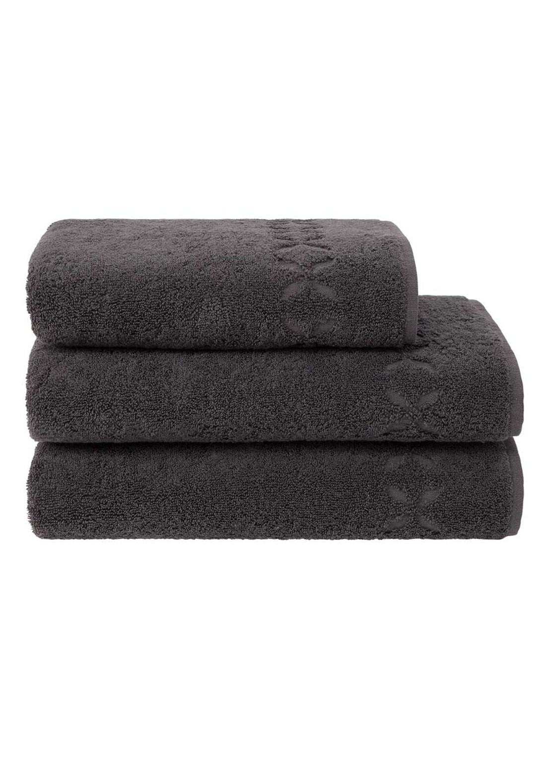 Yves Delorme Nature Amande badlaken - 550 gr/m2 - 70 x 140 cm - voorkant 5 donkergrijs