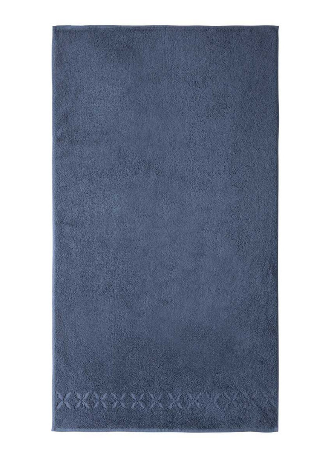 Yves Delorme Nature Amande badlaken - 550 gr/m2 - 70 x 140 cm - voorkant staalblauw