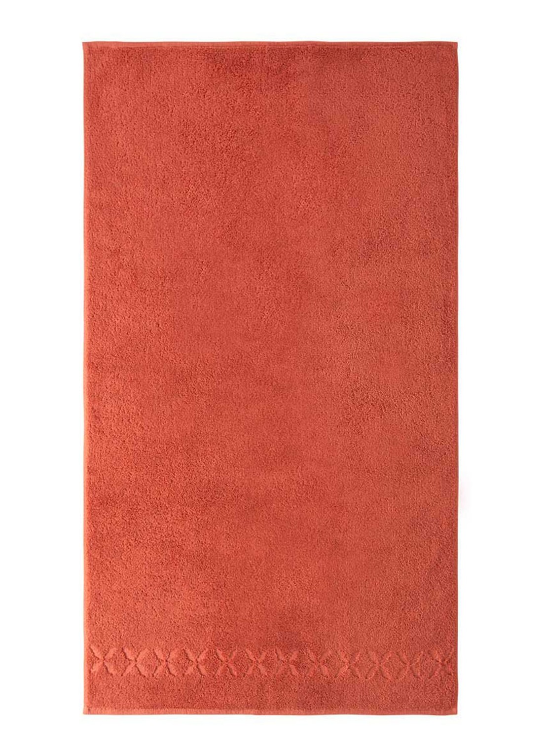 Yves Delorme Nature Amande badlaken - 550 gr/m2 - 70 x 140 cm - voorkant 4 oranjerood