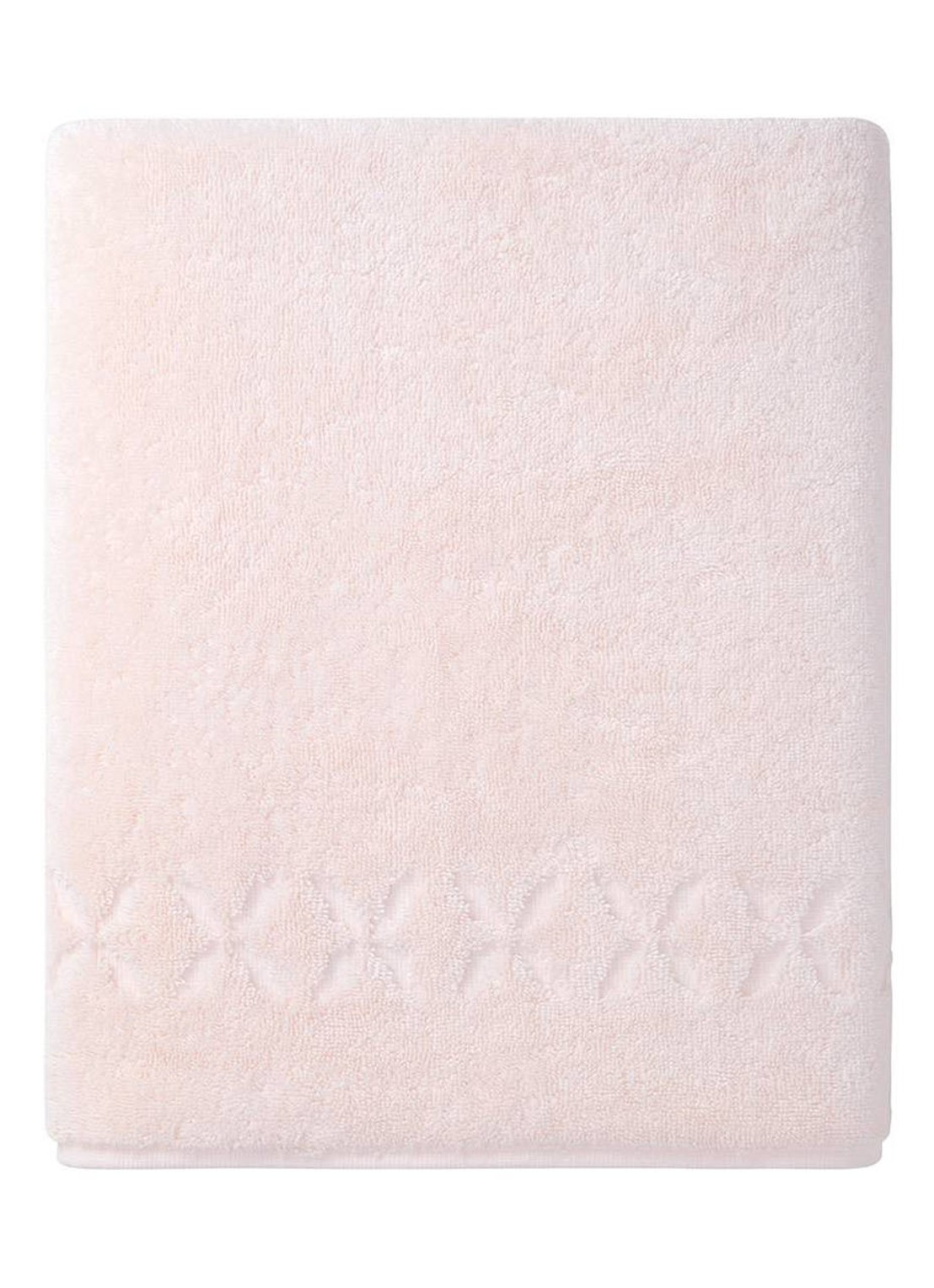 Yves Delorme Nature Amande badlaken - 550 gr/m2 - 70 x 140 cm - achterkant lichtroze