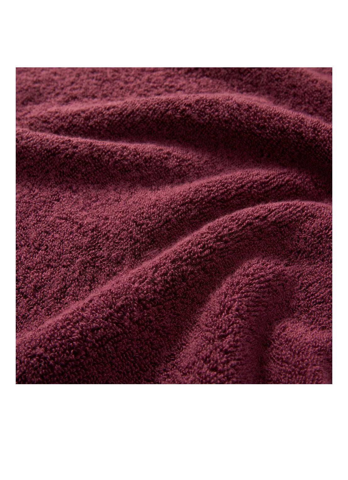 Yves Delorme Nature Amande badlaken - 550 gr/m2 - 70 x 140 cm - detail aubergine
