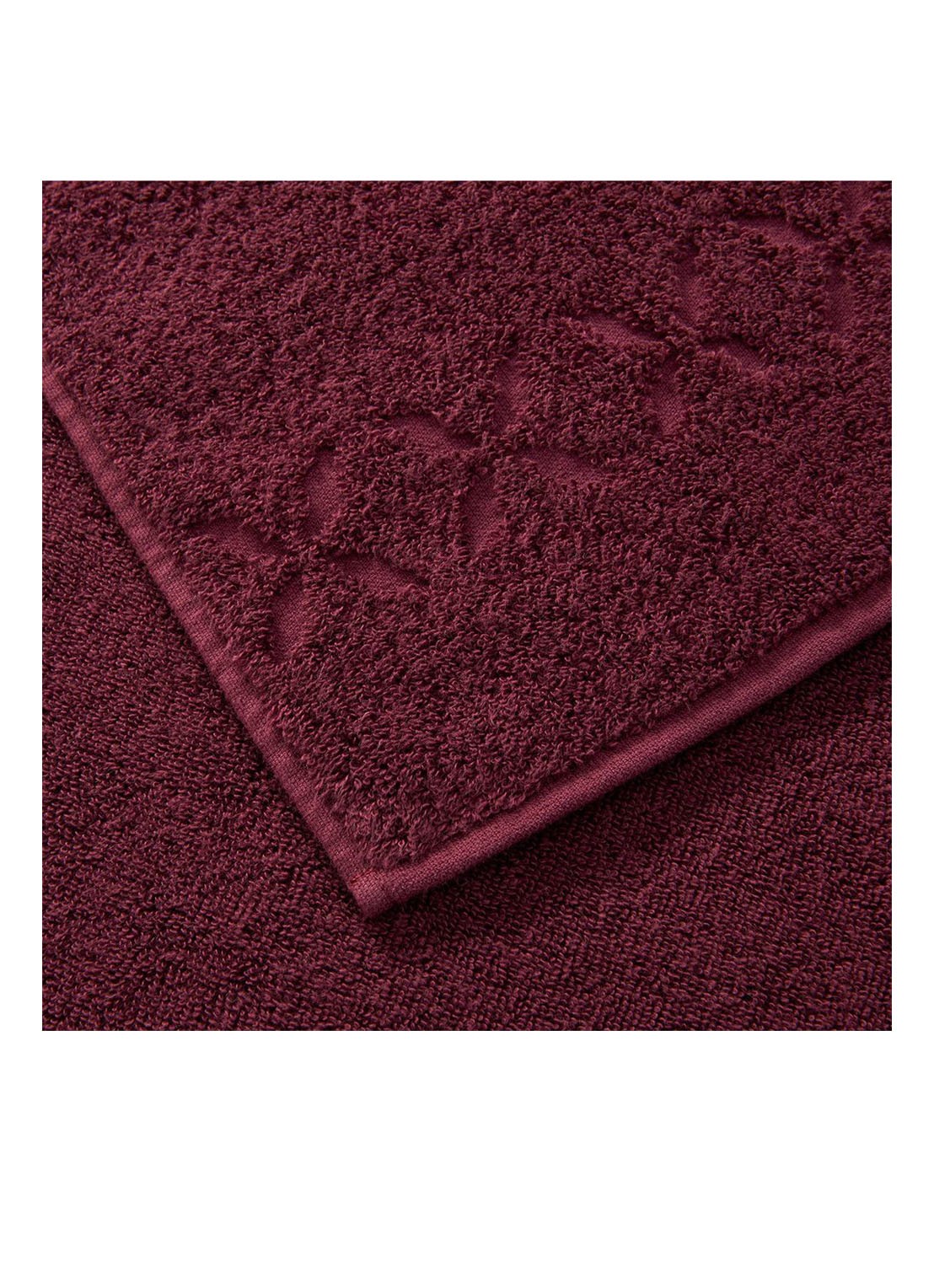 Yves Delorme Nature Amande badlaken - 550 gr/m2 - 70 x 140 cm - detail 2 aubergine