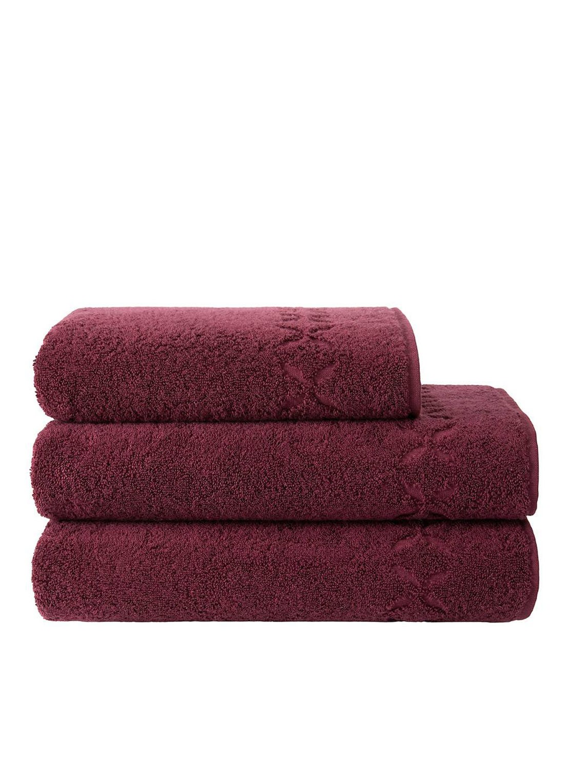 Yves Delorme Nature Amande badlaken - 550 gr/m2 - 70 x 140 cm - detail 3 aubergine
