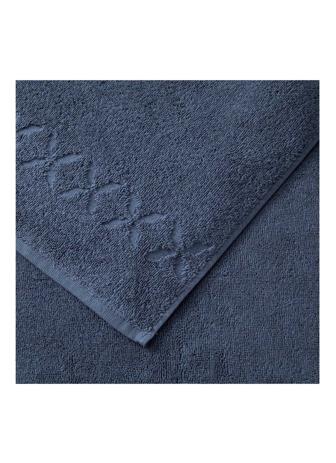 Yves Delorme Nature Amande badlaken - 550 gr/m2 - 90 x 160 cm  - detail 3 staalblauw
