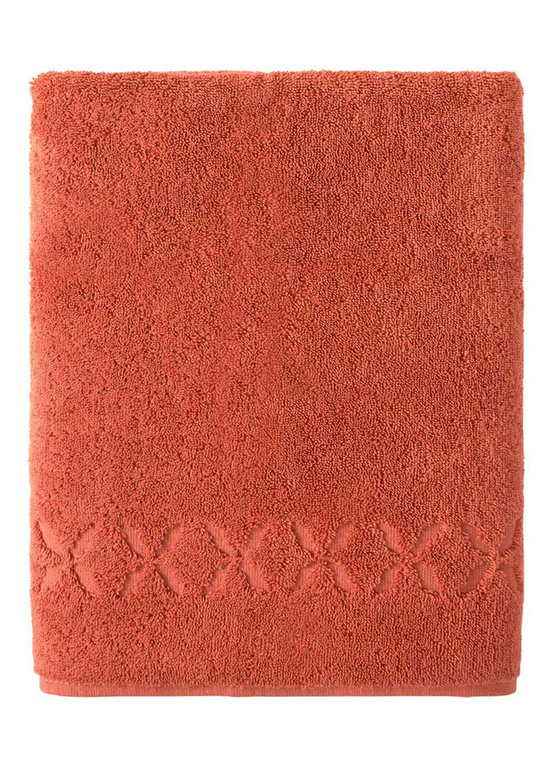 Yves Delorme Nature Amande badlaken - 550 gr/m2 - 90 x 160 cm  - detail 4 oranjerood
