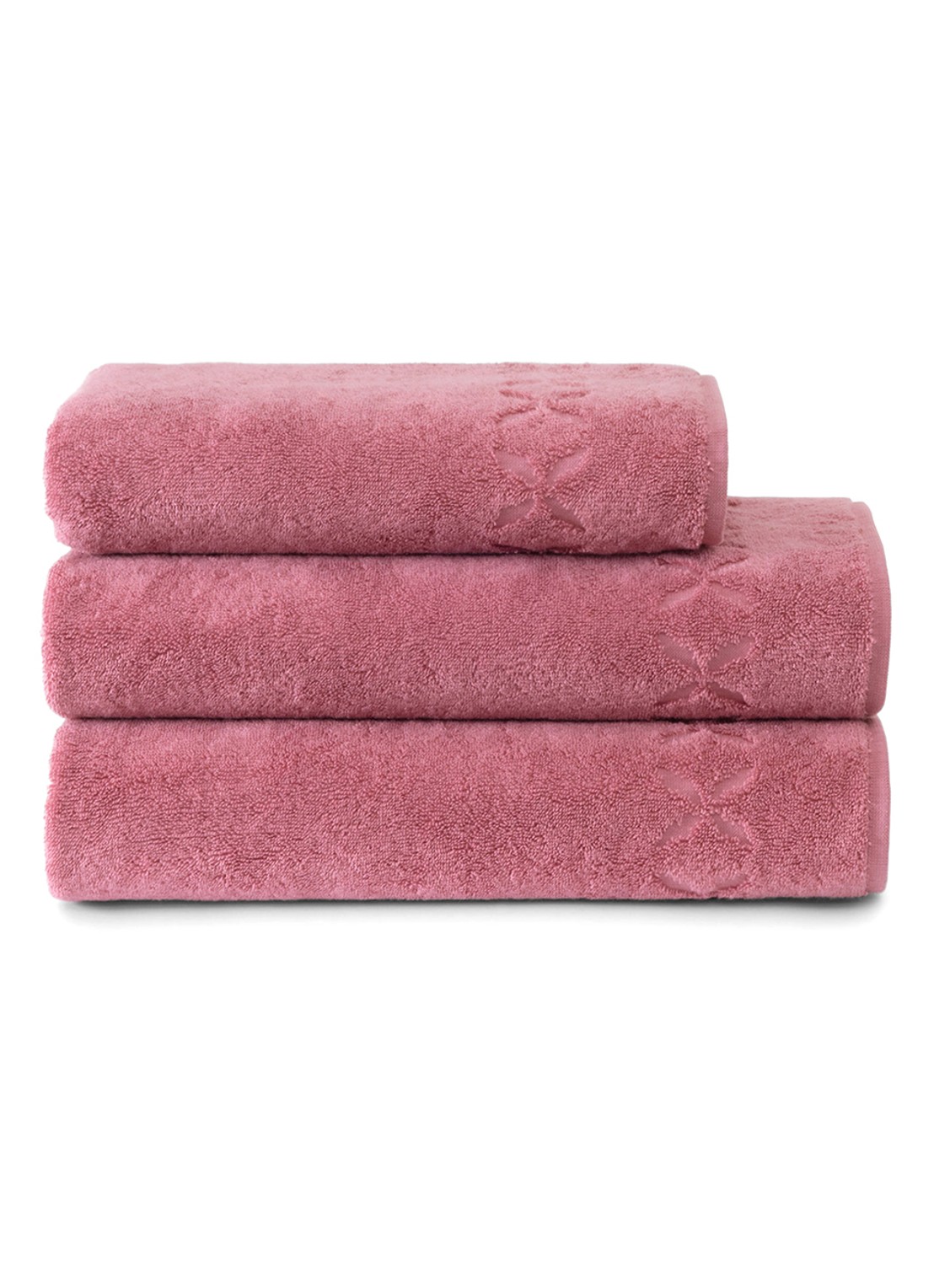 Yves Delorme Nature Amande gastendoek - 550 gr/m2 - achterkant 4 roze