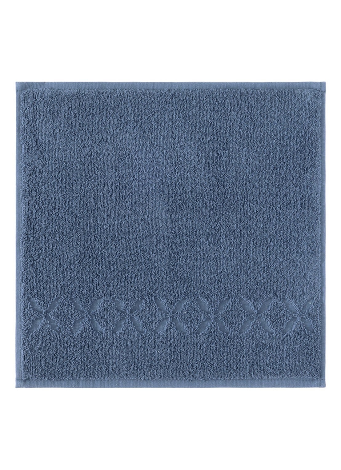 Yves Delorme Nature Amande washand - 550 gr/m2 - 33 x 33 cm - voorkant 2 staalblauw
